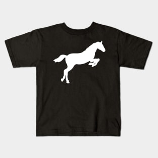 White Horse Silhouette Kids T-Shirt